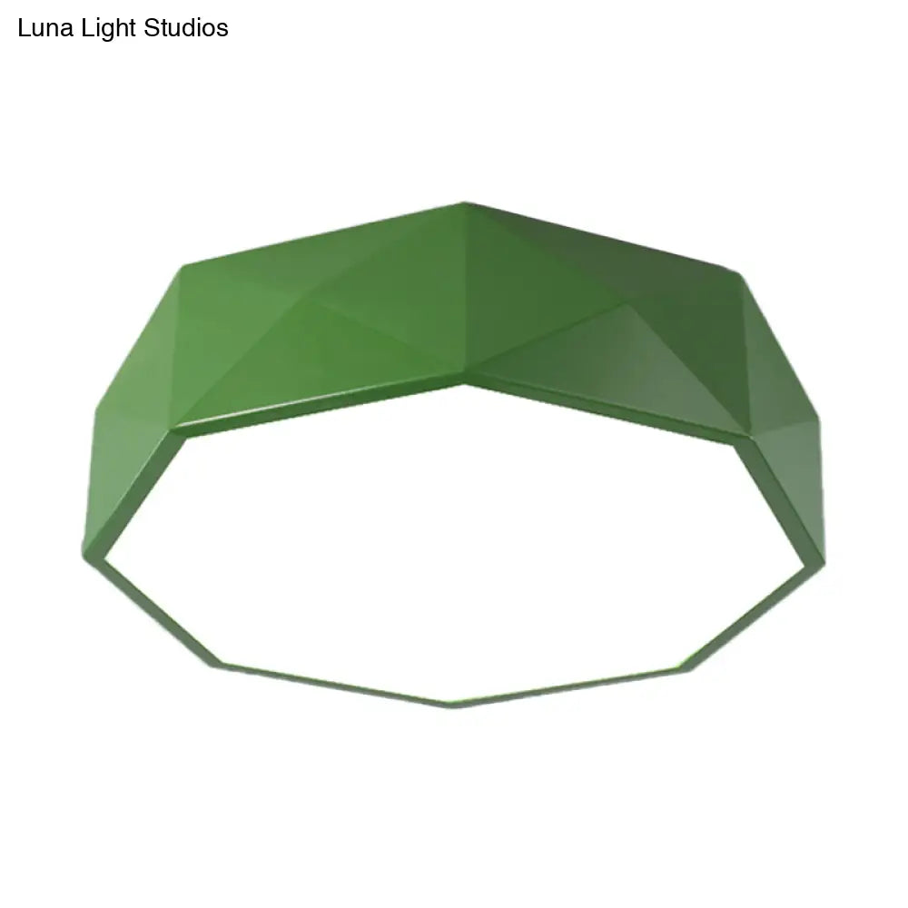 Led Parlor Flush Mount Lighting Fixture - Contemporary Red/Yellow/Green Ceiling With Acrylic Shade