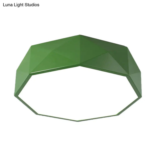 Led Parlor Flush Mount Lighting Fixture - Contemporary Red/Yellow/Green Ceiling With Acrylic Shade