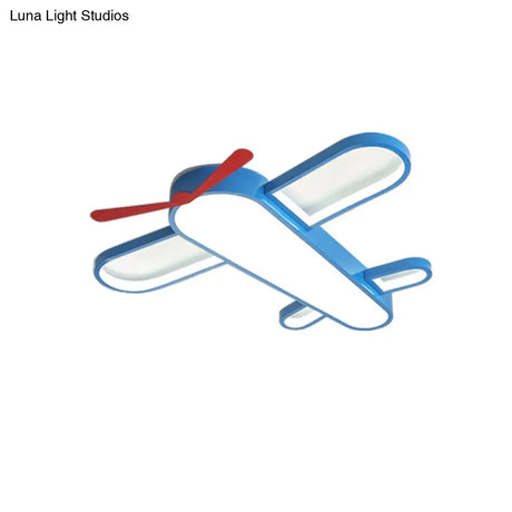 Led Plane Flush Mount Ceiling Light - Kids Style Acrylic Blue