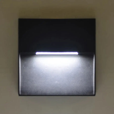 Led Porch Wall Sconce Lamp With Aluminum Shade - Black Lighting In White/Warm Light / White Square