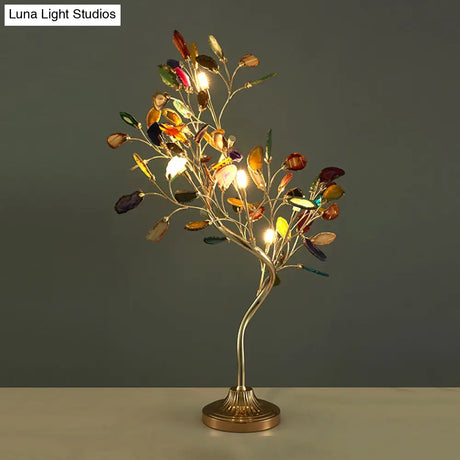 Led Rose Gold Flower Branch Acrylic Table Lamp