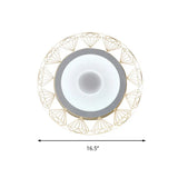 Led Round Ceiling Light With Diamond Wire - Modern Acrylic Lamp White Ideal For Kindergarten