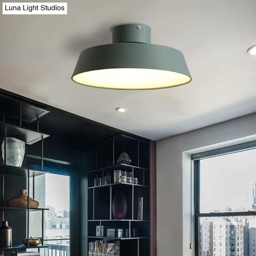 Led Semi Flush Ceiling Light With Barn Acrylic Shade Perfect For Dining Rooms