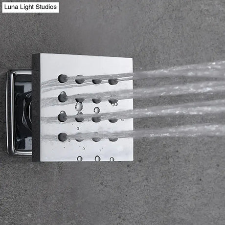LED Shower Ceiling Large Rainfall Bathroom Thermostatic Faucets Set Waterfall Mist Bubble Showerhead 6 Functions System