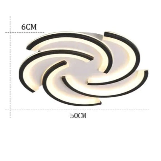 LED Simple Modern Personality Bedroom Ceiling Lamp Black / Dia50CM / Warm light Ceiling