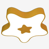 Led Star Shaped Flush Mount Ceiling Light For Kids - Metallic Finish Ideal Kindergarten