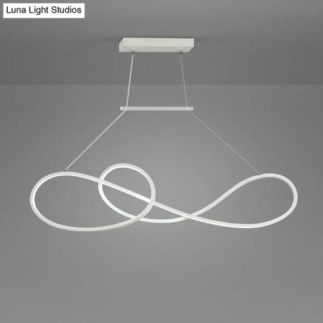 Led Strip Island Pendant Light - Minimalist Metal Dining Room Lighting Fixture
