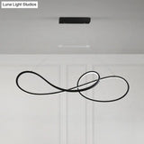 Led Strip Island Pendant Light - Minimalist Metal Dining Room Lighting Fixture