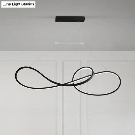 Led Strip Island Pendant Light - Minimalist Metal Dining Room Lighting Fixture