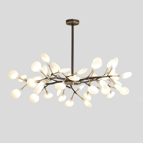 Led Tree Branch Ceiling Light: Postmodern Metallic Chandelier For Living Room 45 / Black B