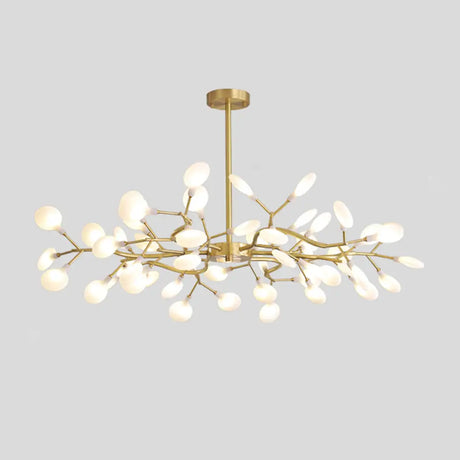 Led Tree Branch Ceiling Light: Postmodern Metallic Chandelier For Living Room 54 / Brass B
