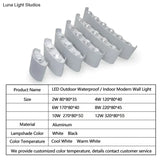Led Wall Light Outdoor Waterproof Modern Nordic Style Indoor Lamps Living Room Porch Garden Lamp 2W