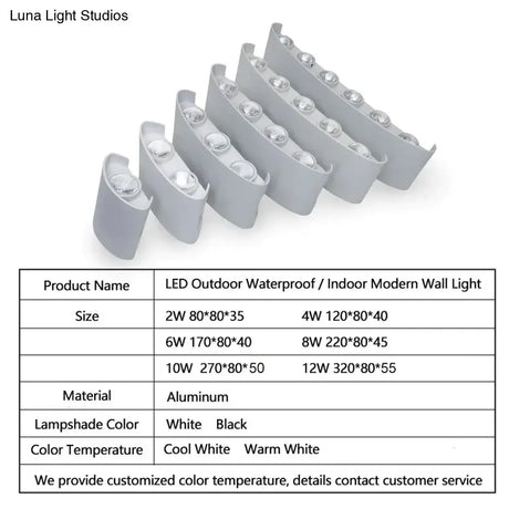 Led Wall Light Outdoor Waterproof Modern Nordic Style Indoor Lamps Living Room Porch Garden Lamp 2W