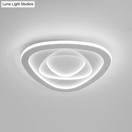 Led White Flush Mount Ceiling Lamp With Modern Acrylic Shade - 16/19.5 For Bedroom