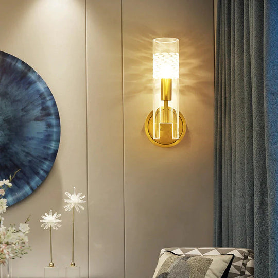 Lampe de mur en cuivre complète de couloir de chevet de salle d'étude de luxe léger 