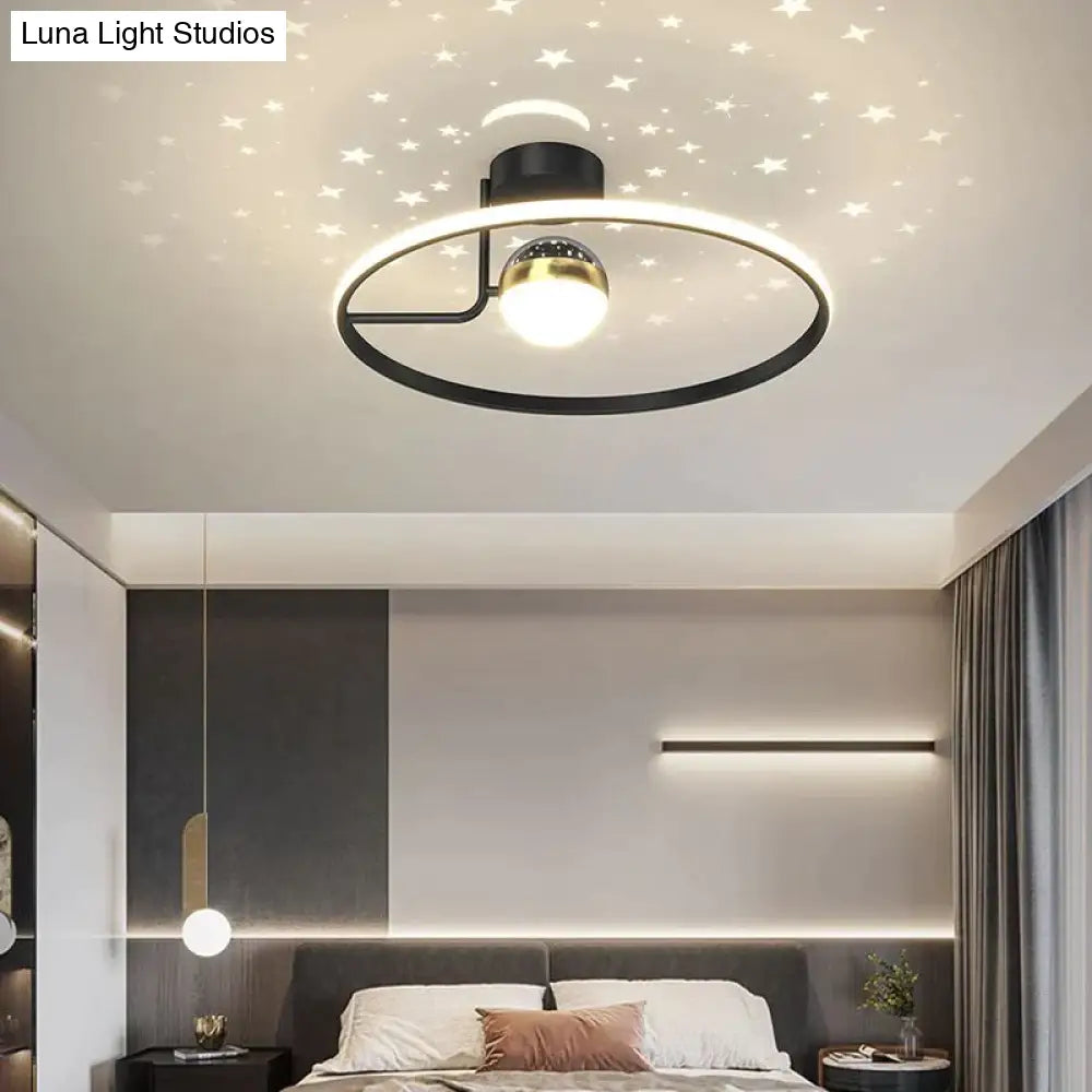 Light Luxury Romantic Starry Sky Bedroom Ceiling Lamp Moon LED Lamp Ceiling