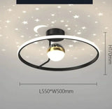 Light Luxury Romantic Starry Sky Bedroom Ceiling Lamp Moon LED Lamp B / Stepless dimming Ceiling