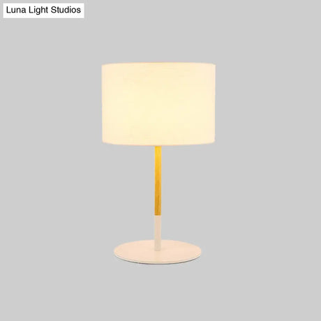 Lillian - Countryside Fabric Drum Shade Nightstand Lighting