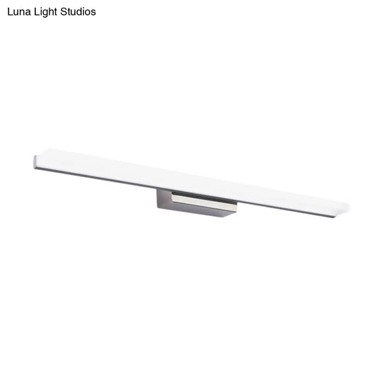 Linear Acrylic Led Vanity Mirror Light - Stylish Silver Wall Mounted Lighting In Warm/White