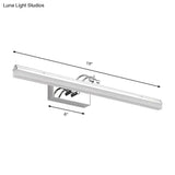 Linear Led Vanity Light With Acrylic Shade In Warm/White Silver Finish 19/23 Width