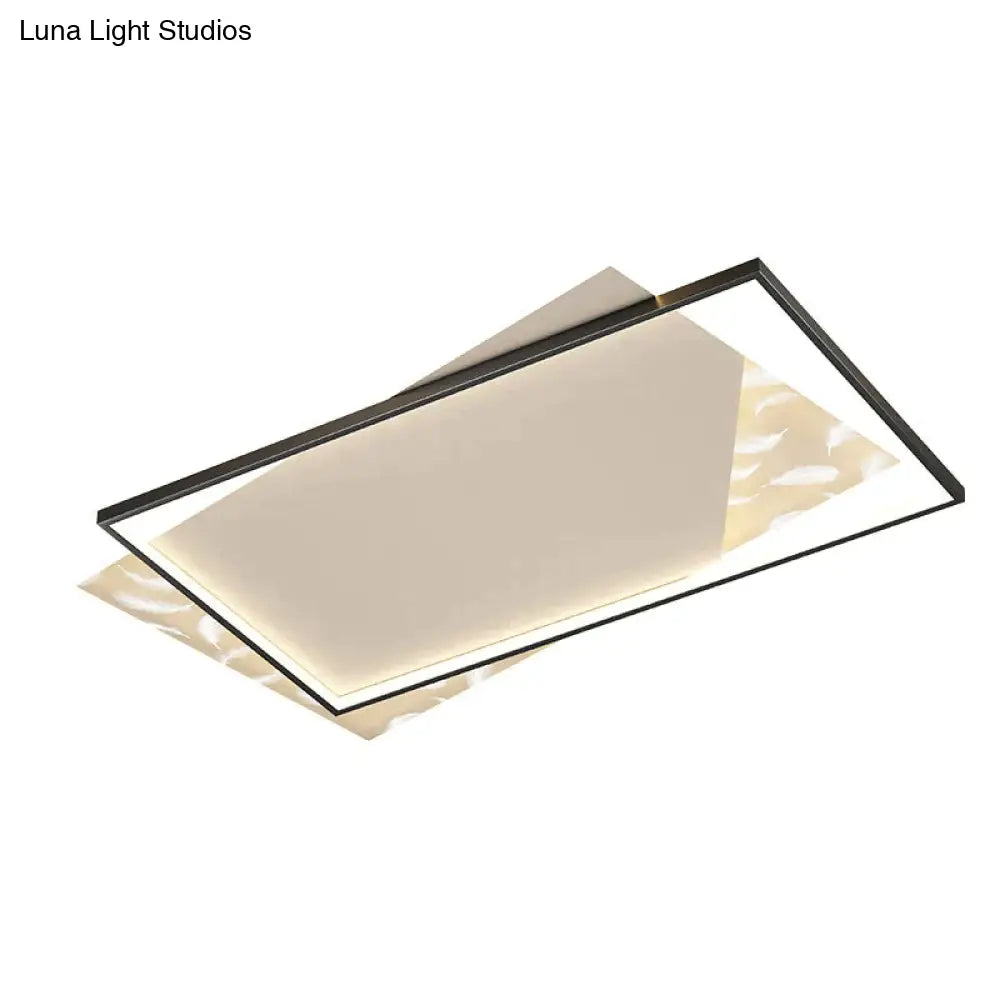 Living Room Lamp Led Light Luxury Modern Creative Feather Ceiling Rectangular Hall