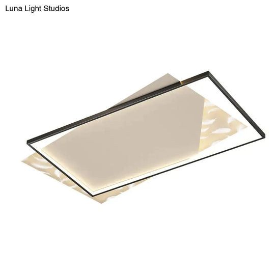 Living Room Lamp Led Light Luxury Modern Creative Feather Ceiling Rectangular Hall