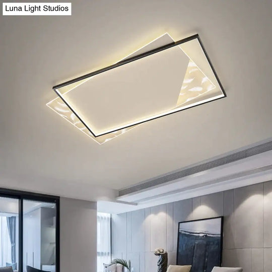 Living Room Lamp Led Light Luxury Modern Creative Feather Ceiling Rectangular Hall