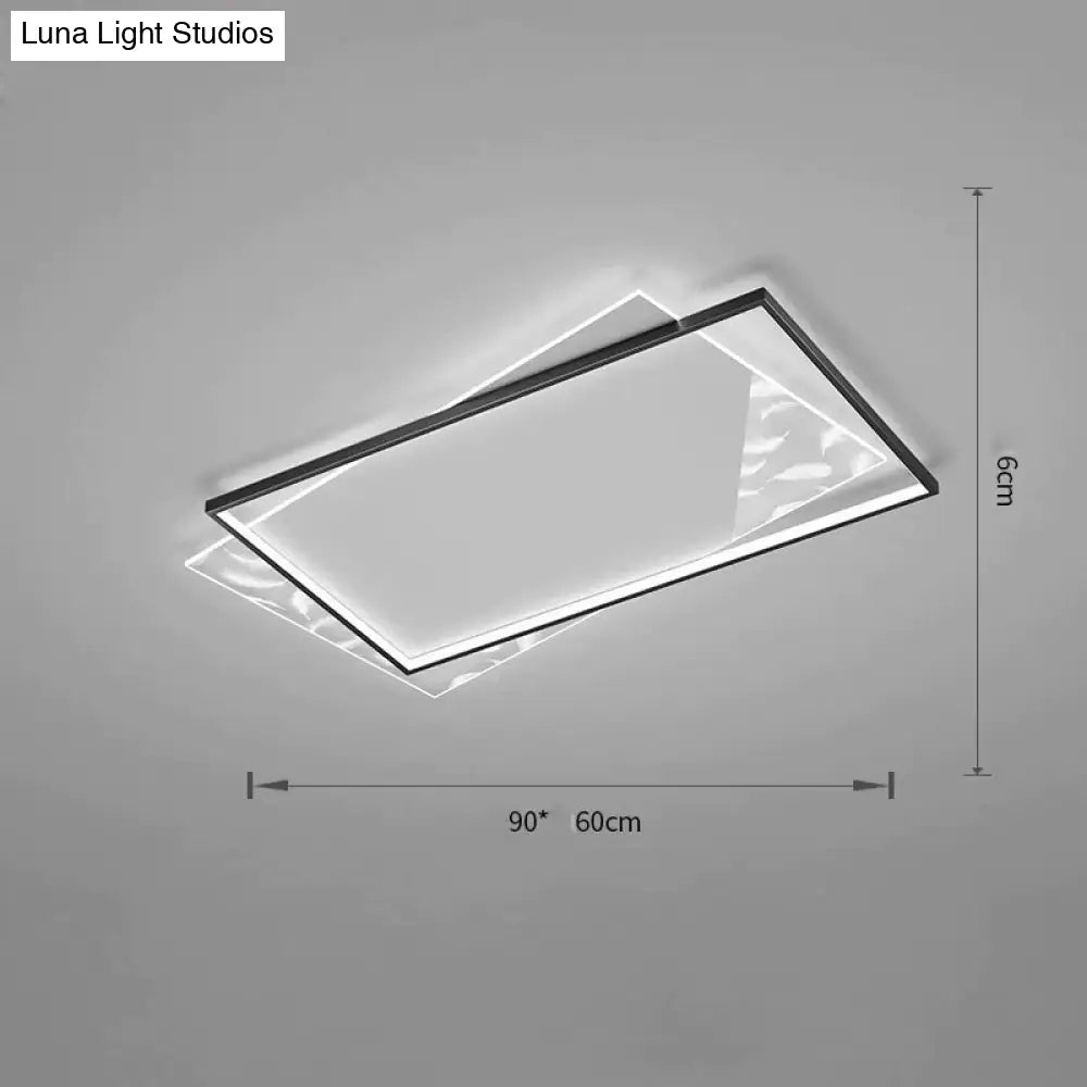 Living Room Lamp Led Light Luxury Modern Creative Feather Ceiling Rectangular Hall