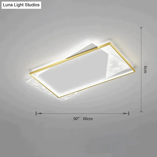 Living Room Lamp Led Light Luxury Modern Creative Feather Ceiling Rectangular Hall
