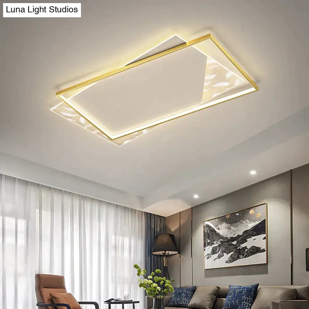 Living Room Lamp Led Light Luxury Modern Creative Feather Ceiling Rectangular Hall