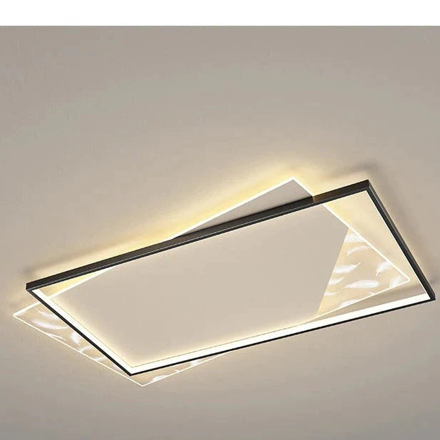 Lampe de salon Led lumière luxe moderne créatif plume plafonnier rectangulaire Hall lampe