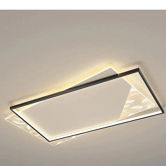 Lampe de salon Led lumière luxe moderne créatif plume plafonnier rectangulaire Hall lampe