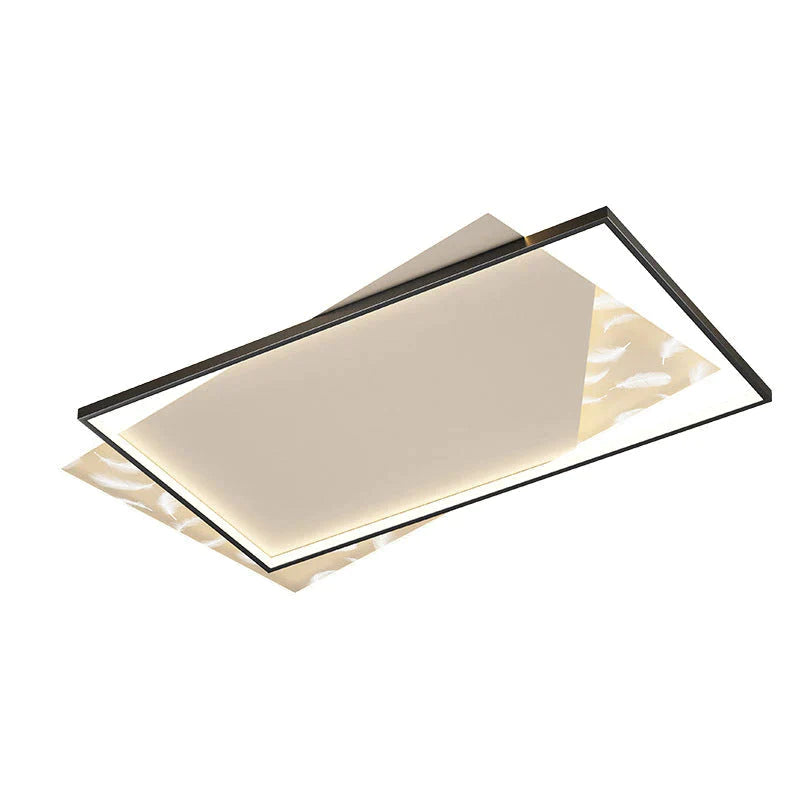 Lampe de salon Led lumière luxe moderne créatif plume plafonnier rectangulaire Hall lampe