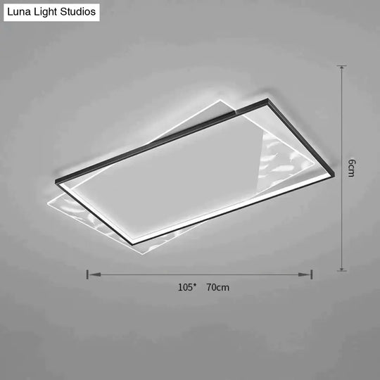 Living Room Lamp Led Light Luxury Modern Creative Feather Ceiling Rectangular Hall