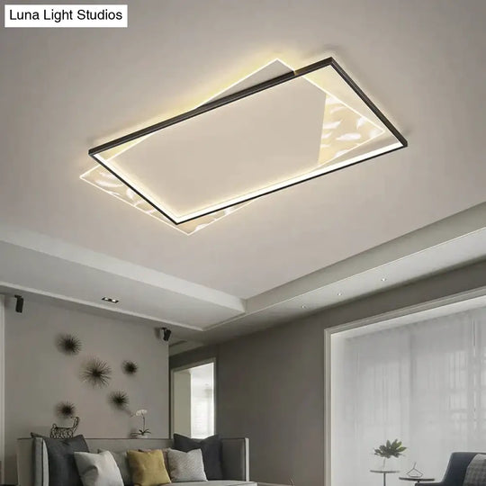 Living Room Lamp Led Light Luxury Modern Creative Feather Ceiling Rectangular Hall
