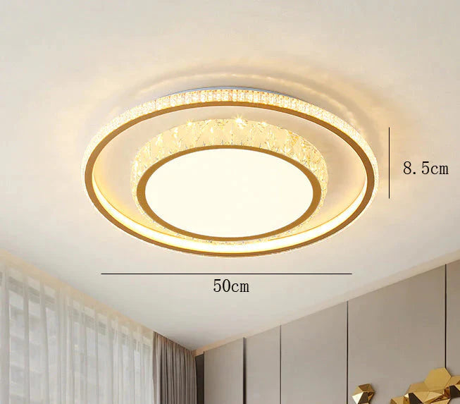 Lampe de salon Lampe de chambre à coucher en cristal de plafond à LED à atmosphère simple