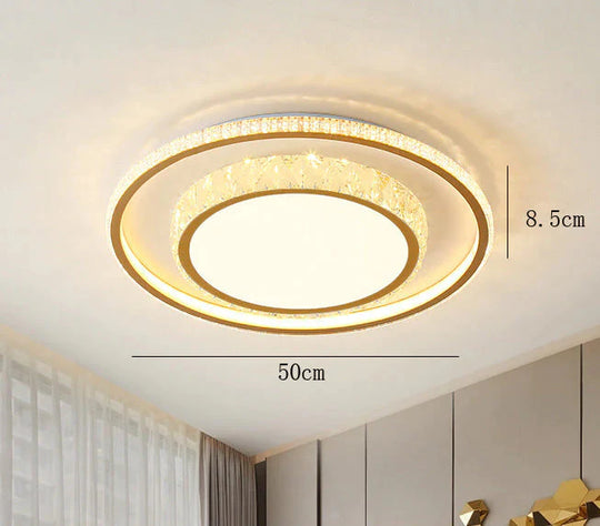 Lampe de salon Lampe de chambre à coucher en cristal de plafond à LED à atmosphère simple