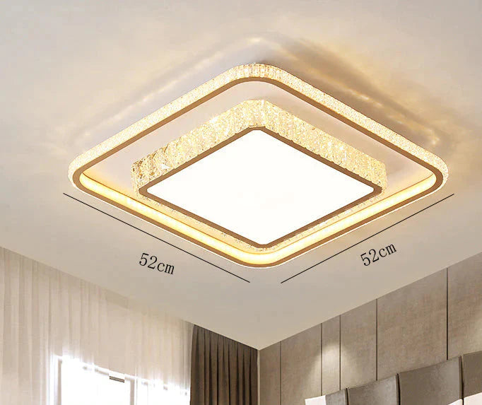 Lampe de salon Lampe de chambre à coucher en cristal de plafond à LED à atmosphère simple