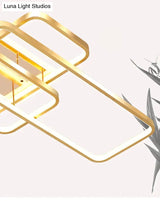 Living Room Lamp Simple Modern Atmosphere Home Rectangular Ceiling Hall Nordic Light Luxury Gold