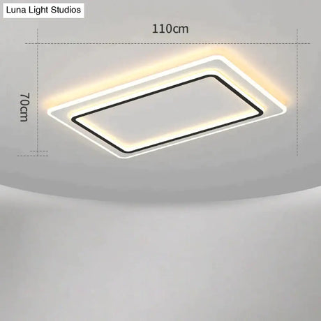 Living Room Lamps Modern Simple Atmosphere Rectangular Led Ceiling Lamp A / L 110Cm Stepless Dimming