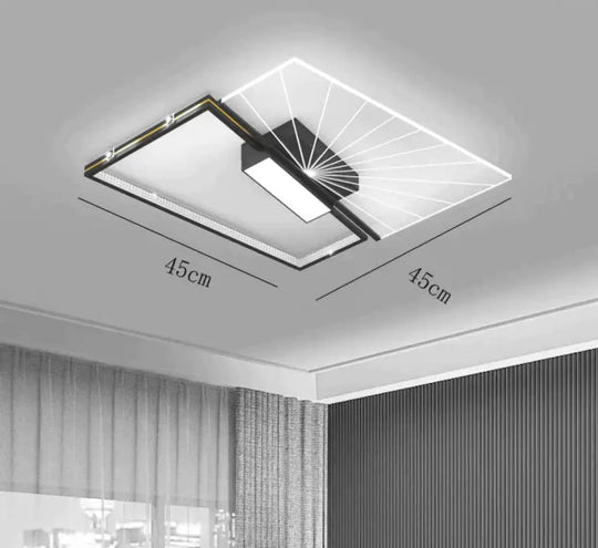 Living Room Led Lamp Modern Simple Atmosphere Bedroom Ceiling Lamp Black / L 45CM / White light Ceiling