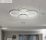 Living Room Main Lamp Atmospheric Hall Minimalist Circular Ring Indoor Ceiling Black / L 70Cm White