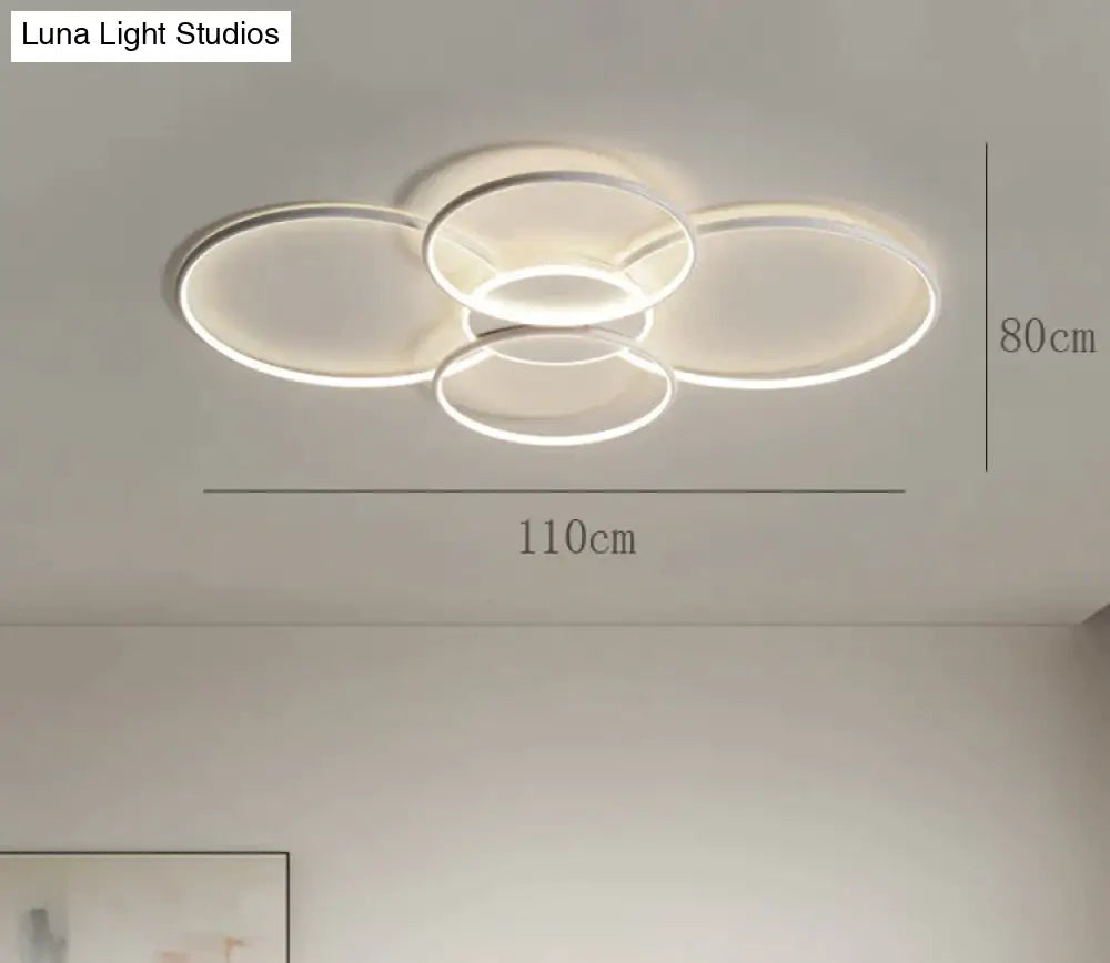 Living Room Main Lamp Atmospheric Hall Minimalist Circular Ring Indoor Ceiling White / L 110Cm Warm