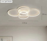 Living Room Main Lamp Atmospheric Hall Minimalist Circular Ring Indoor Ceiling White / L 110Cm Warm