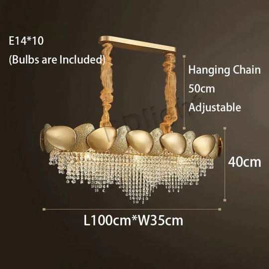 Lizzie - Crystal Luxury Tassels LED Ceiling Chandelier No L100cm / Cold White