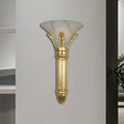 Lodge Style Bell Wall Sconce - 1 Bulb Gold Fixture For Bedroom
