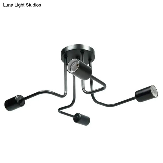 Loft Nordic Pipe Wrought Iron Ceiling Light 4/6/8 Heads Lamp