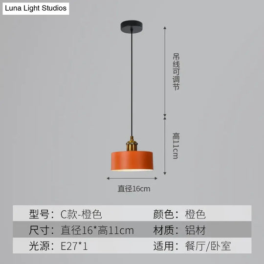 Loft Style Aluminum Pendant Lights Minimalist Modern Hanging E27 Lampshade Decor Restaurant Light