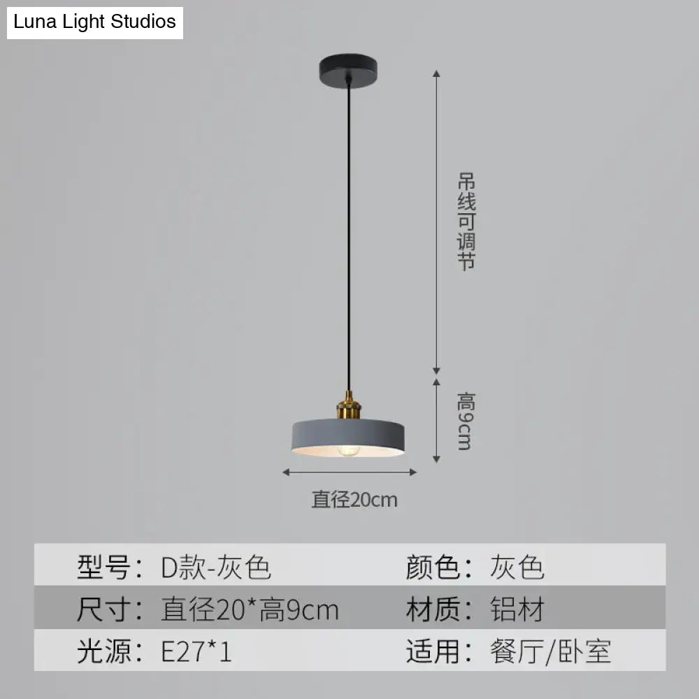 Loft Style Aluminum Pendant Lights Minimalist Modern Hanging E27 Lampshade Decor Restaurant Light
