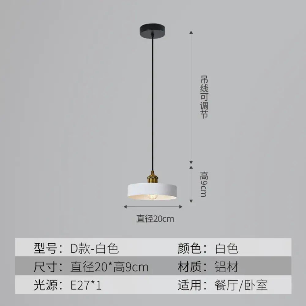 Loft Style Aluminum Pendant Lights Minimalist Modern Hanging E27 Lampshade Decor Restaurant Light